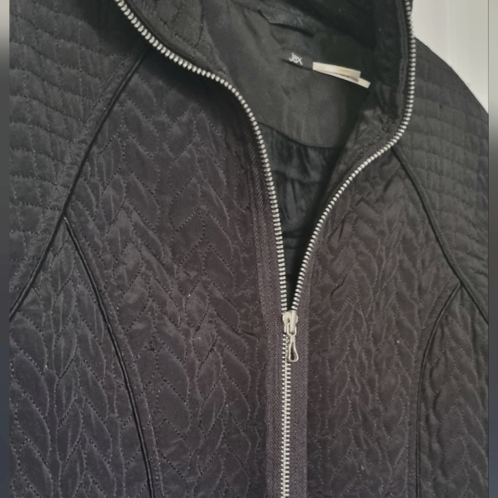 Jax Bomber jacket Size 8 black quilted full zip lined Vintage - Picture 6 of 8